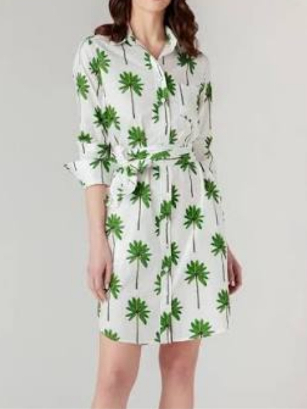 Katie Kime Sophia Palm Grove Shirt Dress with Belt M